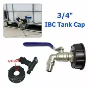IBC Tank Cap with Brass Tap & 3/4" Snap On Connector Water Butt Fuel Storage New