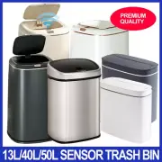 13L/40L/50L Smart Trash Bin Automatic Motion Sensor Slim Kitchen Stainless Steel