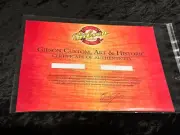Gibson Custom Shop Certificate Of Authenticity Les Paul SG FireBird FV ES335 COA