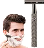 Safety Edge - Women's Double Edge Gold Shaving, Zinc Alloy Head Shaving, Nostalgic Long Handle Butterfly Open, Gold Color Grooming Tool For Home, Air Travel, Car, And Camping