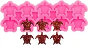 AMZTOART 2Pc Mini Resin Turtle Molds for Epoxy Crafts DIY Studs Earrings, Crafting Fondant Sugarcraft Chocolate Silicone Mold for Cake
