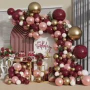 Burgundy Gold Rose Balloon Garland Arch Kit Birthday Party Baby Shower Decor