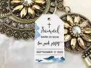 10 Gift Tags Baptism Christening Confirmation Bomboniere Personalised Cross V7