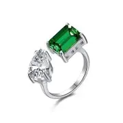 ANYCO Ring S925 Sterling Silver CZ 8A/5A 4ct Jewelry Waterproof Bride Promise Adjustable Ring