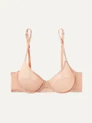 [COSABELLA] COSABELLA - Soiré Confidence Mesh Underwired Soft-cup Bra - Beige - 32C 32 C Neutrals
