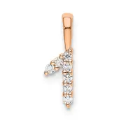 14k Rose Gold Real Diamond Number 1 Pendant