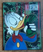 Scrooge Mcduck - Painting 16 X 20 Inch Canvas - Hand Painted - ORIGINAL