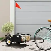 Bike Trailer Black Oxford Fabric and Iron,Bicycle Trailers 6KG-94164