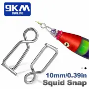 9KM 50Pcs Fishing Squid Hook Snaps Quick Change Clip Squid Jig Shrimp Lures Snap