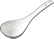 TIDTALEO 1pc White Ceramic Soup Spoon Elegant Tableware for Home Restaurant Use Versatile Porridge Spoon for Ramen Ice and Dessert Stylish Design White