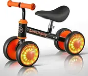 Baby Balance Bike for 1-3 Year Old First 12-36 Months Toddler Colorful Lighting Balance Bike Training Riding Toys No Pedal 4 Silence Wheels Adjustable Seat Children Birthday