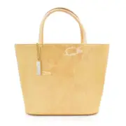 New $690 Escada Melon Orange / Coral Snake Print Patent Leather Handbag Tote Bag
