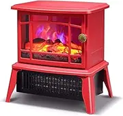 Electrical Fireplaace Heating Stove Portable Fireplace Stove with Log Burner Flame Effect - Freestanding Fireplace Heating Stove Indoor Heater -1500W,White Outdoor Patio Heating,Practical