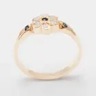 Solid 14k Rose Gold Natural Sapphire & Opal Womens Cluster Ring - Sizes 4 to 12
