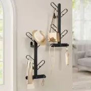 SONGMICS HOME Set of 2 Wall-Mounted Coat Racks Wall Hooks Branch-Look Racks w...