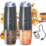 Gravity Electric Salt and Pepper Grinder Set Rechargeable Salt and Pepper Gri...