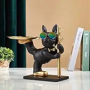 Set Disk Porch Key Storage Swing Pack Desktop Fighting Dog TV Cabinet Living Room Decoration Products Miscellaneous Plate (Color : D)