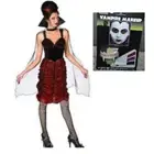 Womens Vampire Halloween Costume Crimpson Vampiress Dress, Cape & Makeup 3 Pc-M