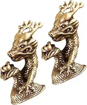 STOBOK 2pcs Brass Dragon Keychain Charms Durable Desktop Adornments Unique Housewarming Home Decor Craftsmanship Stylish Accessories