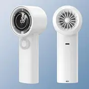 LEMOISTAR Handheld Turbo Fan(30 H Max Cooling Time), Mini Portable Hand Fan, USB Rechargeable Personal Fan, Battery Operated Small Pocket Fan 100 Speeds for Travel/Outdoor/Home/Offic (White)