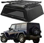 ATATNK Pickup Tonneau Cover Aluminum Flat Material 4x4 Slide On Camper Truck Topper Canopy Truck Tonneau Cover Seal Compatible for Jeep Gladiator Hardtop