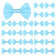 60-Pack Mini Craft Ribbon Bow 1.5x1 Inch for Craft DIY[Light Blue]