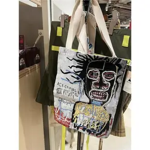 35X45cm提花購物袋藝術家巴斯奎特Jean-Michel Basquiat 咖啡店