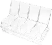 1 Set Transparent Kitchen Seasoning Jar Condiment Container with Spoons and Design for and Daily Use