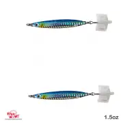 2pcs Blue Silver 1.5oz Colt Sniper jig 42g Fishing Vertical 3561D-DT MUSTAD Hook