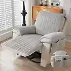 1Seater Flannel Recliner Sofa Cover with Pockets Armchair Plush Couch Covers