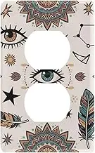 Bohemian Feather Eyes Star Beige Decorative toggle switch plate unique light switch wall plate cover tapa para switch de luz 4.53" x 2.76" Toggle Switch