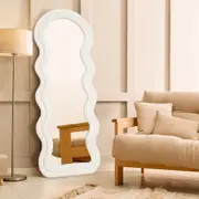 Yezi 160x60cm Full Length Floor Mirror Flannel Wavy Framed Dressing Makeup