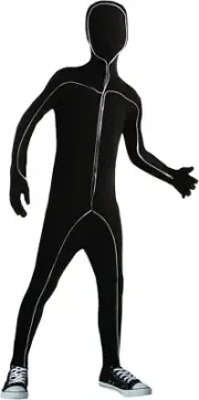 Light Up Stick Figure Costume Light Up Hooded Bodysuit Boys Size M (8)