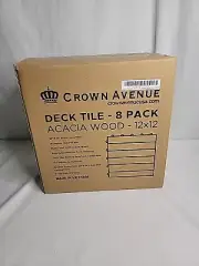 Crown Avenue Deck Tile 8 Pack Snap Together Wood Flooring 12 x 12 Acacia Wood