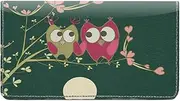 [123 Cheap Checks] Owl Couple Leather Checkbook Cover