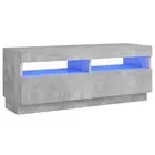 Tv Cabinet With Led Lights Concrete Grey 100X35x40 Cm Wood TV Stands & Entertain