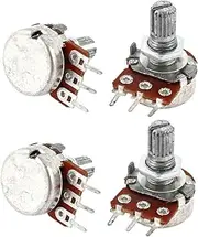 Aexit 4 (Potentiometer) Pcs Single Linear 15mm Shaft Long Control Volume Rotary Potentiometers 100K (75ry58qf644) Ohm WH148