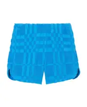 Burberry Logo Patch Checkered Shorts Blue