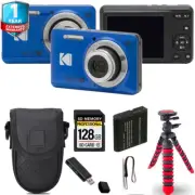 Kodak PIXPRO FZ55 Digital Camera (Blue) + Spider Tripod + Case+ 1 Yr Warranty