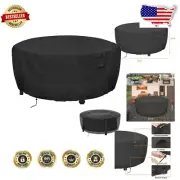 Universal 60x23 Inch Fire Pit Cover - Waterproof Oxford Fabric Black Beauty