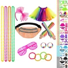 Ladies 80s Neon Party Accessories Set Eyewear Earrings Headband Necklace Retro