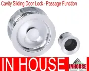 Cavity Sliding door handle Passage function flush pull cabinet Chrome finish