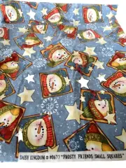 Daisy Kingdom Fabric Material #0677 Snowmen Soft Cotton 2 Yards Cloth Sew Create