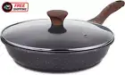 SENSARTE Nonstick Frying Pan Skillet with Lid, Swiss Granite Coating Omelette Pa