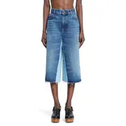 [CHLOÉ] Bermuda shorts in denim patchwork Blue