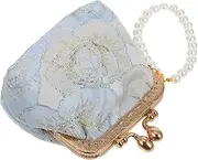 [BESPORTBLE] Chinese Women Clutch Portable Small Purse with Elegant Imitation Pearl Strap Embroidered Clutch Purse Elegant Evening Bag for Women Weddings and Formal Parties