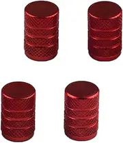 4 Pack Car Bicycle Aluminum Wheel Tire Stem Valve Caps Dust Cover Red