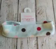 New Gymboree Winter Snowflake velour fabric headband light blue w polka dots OS