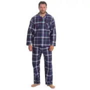 Mens Long Sleeve Pyjama Set 100% Flannel Cotton Buttons Classic M L XL XXL 2XL