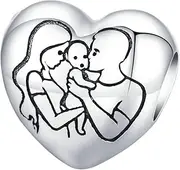 [WOFASHPURET] Heart Charm Pendant for Bracelet Jewelry Charm Bracelet Pendant S925 Silver Diy Craft